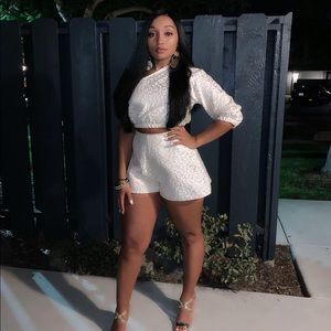 2 piece gold short set